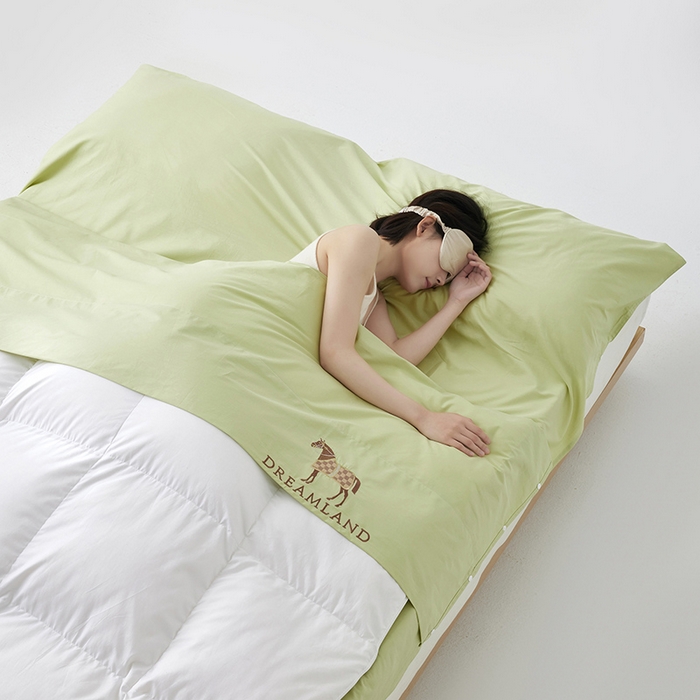 91家纺网 家纺一手货源 找家纺 千朵森 2024新款A类长绒棉刺绣睡袋 漾-莺茶绿