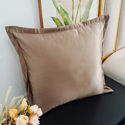 澜屿  24款高精密纯色带边60大方靠枕 60方-卡其