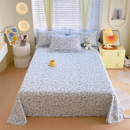 91家纺网 家纺一手货源 找家纺 （总）宝齐莱2024新款全棉13372韩版印花四件套单品系列-单床单