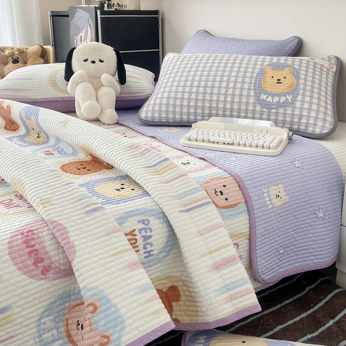 91家纺网 家纺一手货源 找家纺 茉夕家纺 2024新款数码双面纯棉水洗床盖 丹尼日记