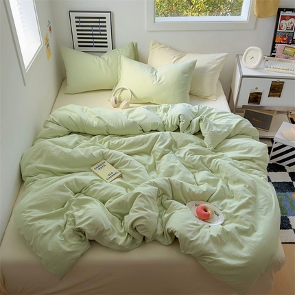 91家纺网 家纺一手货源 找家纺 阿曼达 2024新款ins博主风ins奶油风简约轻奢混搭水洗m四件套 混搭水洗-薄荷奶油