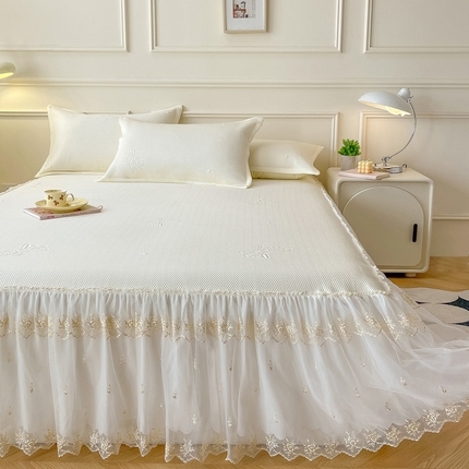 91家纺网 家纺一手货源 找家纺 （总）青竹苑 2024新款A类冰丝凉席460克冰豆豆床裙款凉席