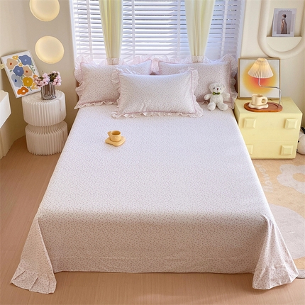 91家纺网 家纺一手货源 找家纺 （总）宝齐莱2024新款全棉13372韩版印花四件套单品系列-单床单