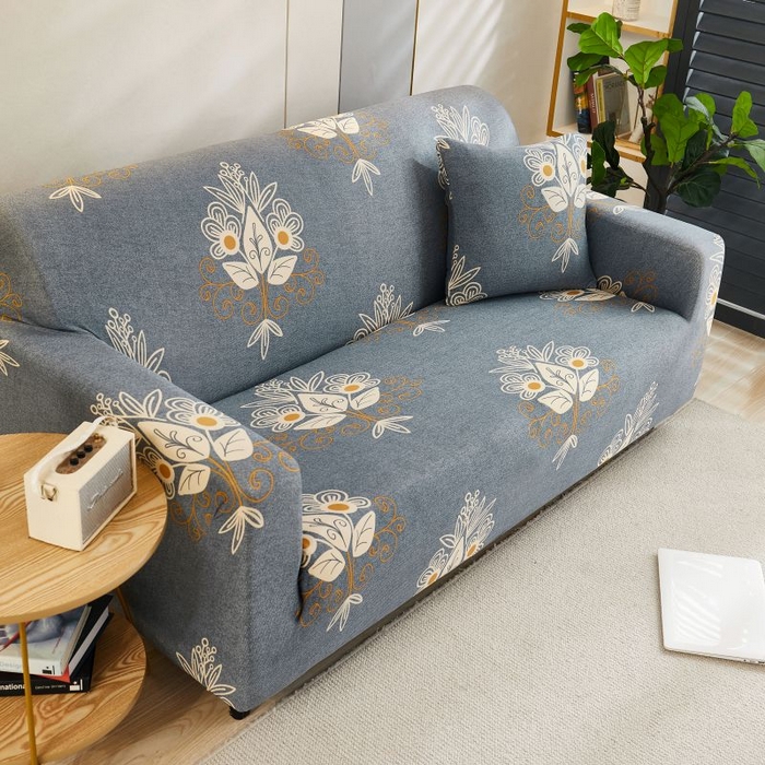 91家纺网 家纺一手货源 找家纺 沐沐2026新款四季印花沙发套  凤凰花灰色