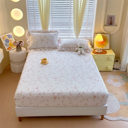 91家纺网 家纺一手货源 找家纺 （总）宝齐莱2024新款全棉13372韩版印花四件套单品系列-单床笠