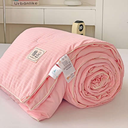 91家纺网 家纺一手货源 找家纺 森璐家纺 2024新款原棉贡缎提花夏被纯色夏凉被空调被子大豆被芯