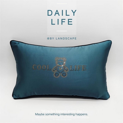 91家纺网 家纺一手货源 找家纺 （总）澜屿24款禅丝高精密小熊烫钻小抱枕头枕芯腰靠枕 