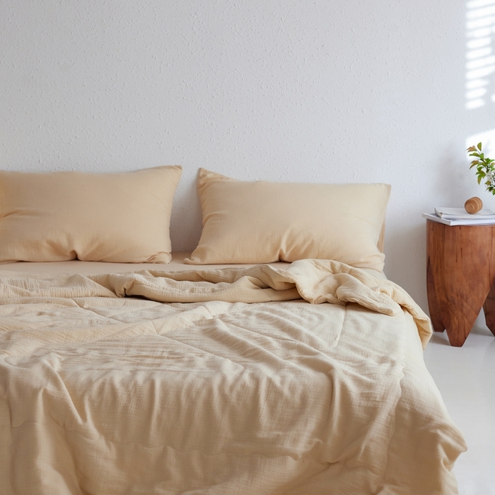 91家纺网 家纺一手货源 找家纺 安莱生活 2024新款绉纱夏被及夏被四件套 绉纱夏被-曲奇