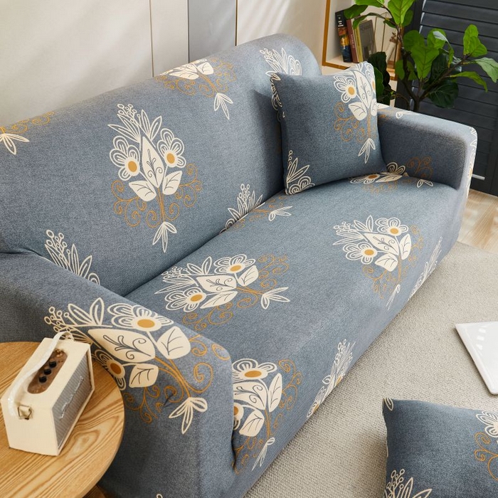 91家纺网 家纺一手货源 找家纺 沐沐2026新款四季印花沙发套  凤凰花灰色