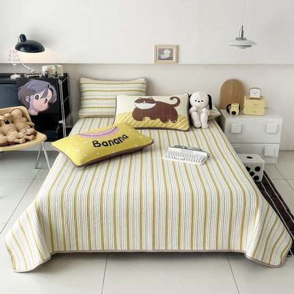 茉夕家纺 2024新款数码双面纯棉水洗床盖 猫太郎