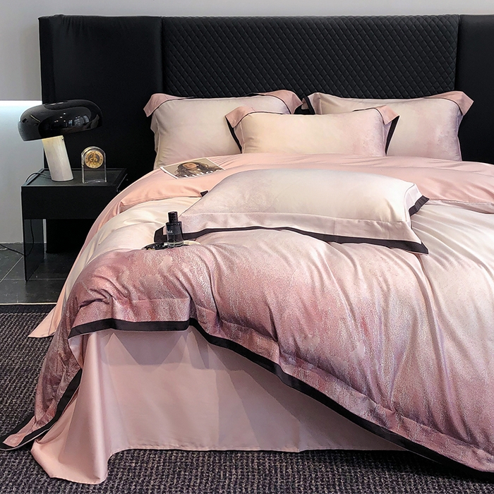 91家纺网 家纺一手货源 找家纺 若未家居 2025新款超细旦天丝棉数码印花套件-马尔代夫 马尔代夫 粉