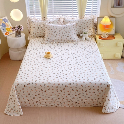 91家纺网 家纺一手货源 找家纺 （总）宝齐莱2024新款全棉13372韩版印花四件套单品系列-单床单