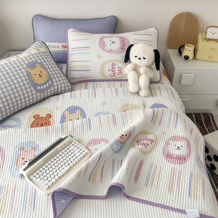 91家纺网 家纺一手货源 找家纺 茉夕家纺 2024新款数码双面纯棉水洗床盖 丹尼日记