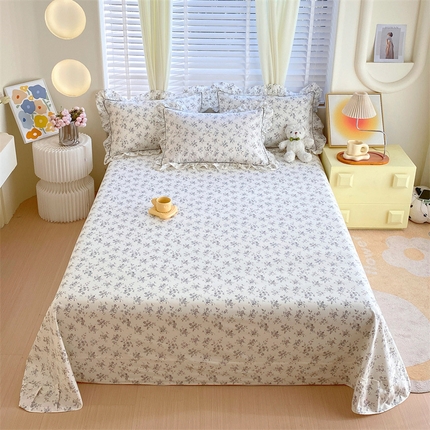 91家纺网 家纺一手货源 找家纺 （总）宝齐莱2024新款全棉13372韩版印花四件套单品系列-单床单
