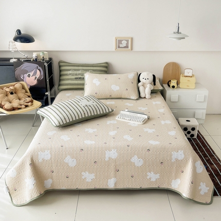 茉夕家纺 2024新款数码双面纯棉水洗床盖 草地跑跑