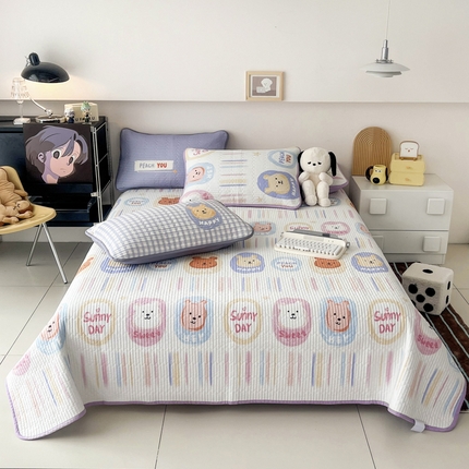 茉夕家纺 2024新款数码双面纯棉水洗床盖 丹尼日记