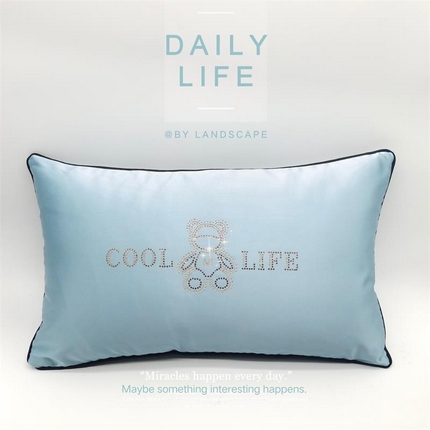 91家纺网 家纺一手货源 找家纺 （总）澜屿24款禅丝高精密小熊烫钻小抱枕头枕芯腰靠枕 