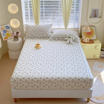 91家纺网 家纺一手货源 找家纺 （总）宝齐莱2024新款全棉13372韩版印花四件套单品系列-单床笠