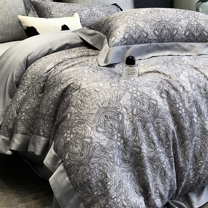 91家纺网 家纺一手货源 找家纺 涞澳 新款80支天丝棉四件套 沙棠-灰