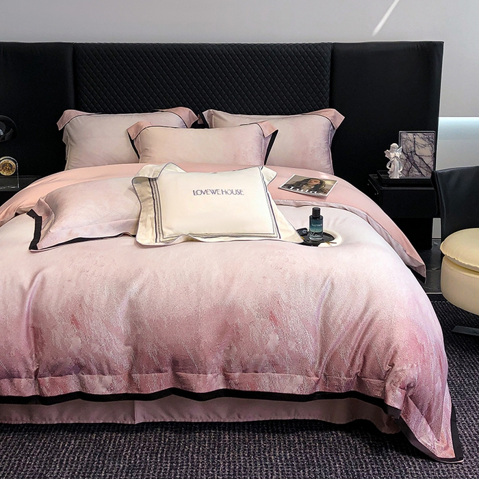 91家纺网 家纺一手货源 找家纺 若未家居 2025新款超细旦天丝棉数码印花套件-马尔代夫 马尔代夫 粉