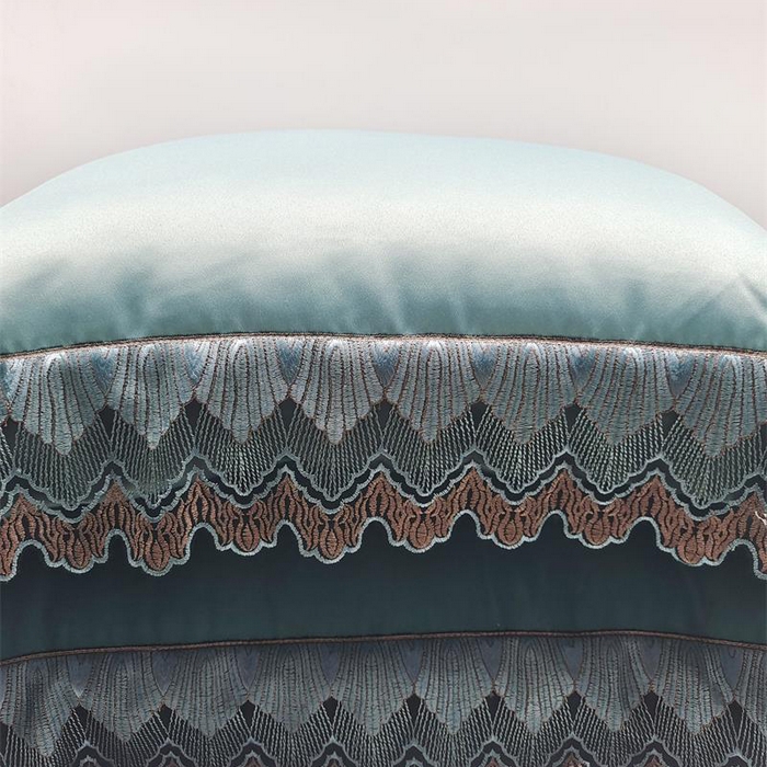 91家纺网 家纺一手货源 找家纺 澜屿 24款高精密蕾丝宽边小抱枕头枕芯腰靠枕 浅绿