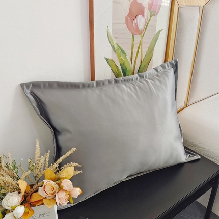 澜屿 24款高精密纯色带边大靠枕 灰