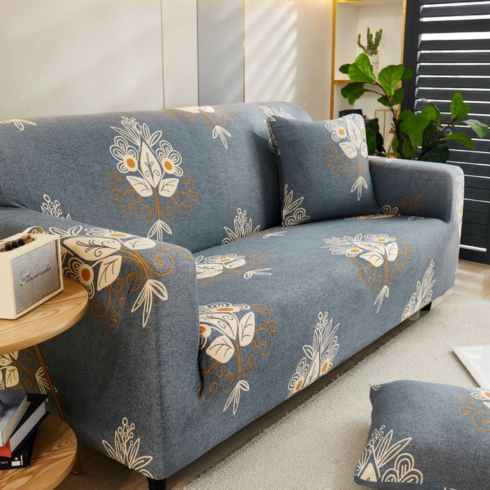 91家纺网 家纺一手货源 找家纺 沐沐2026新款四季印花沙发套  凤凰花灰色