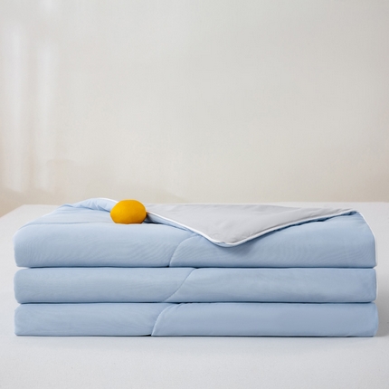 91家纺网 家纺一手货源 找家纺 好梦来家纺（原锦茂家纺） 2025新款A类凉感丝夏凉被冰淇淋夏被凉感丝夏被大豆空调被西瓜被 蓝拼灰