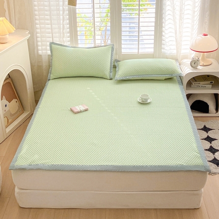 91家纺网 家纺一手货源 找家纺 （总）2024新款A类3D魔法冰豆豆科技凉席宽边床席款三件套单凉席单品系列