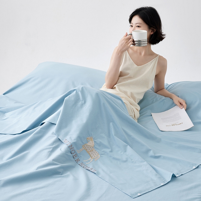 91家纺网 家纺一手货源 找家纺 （总）千朵森 2024新款A类长绒棉刺绣睡袋