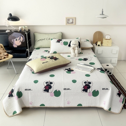 茉夕家纺 2024新款数码双面纯棉水洗床盖 呆呆
