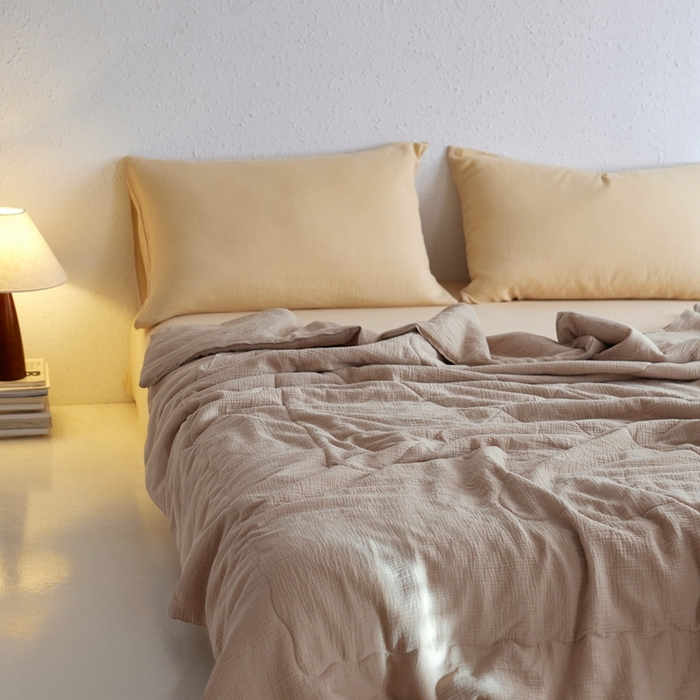 91家纺网 家纺一手货源 找家纺 安莱生活 2024新款绉纱夏被及夏被四件套 绉纱夏被-伯爵