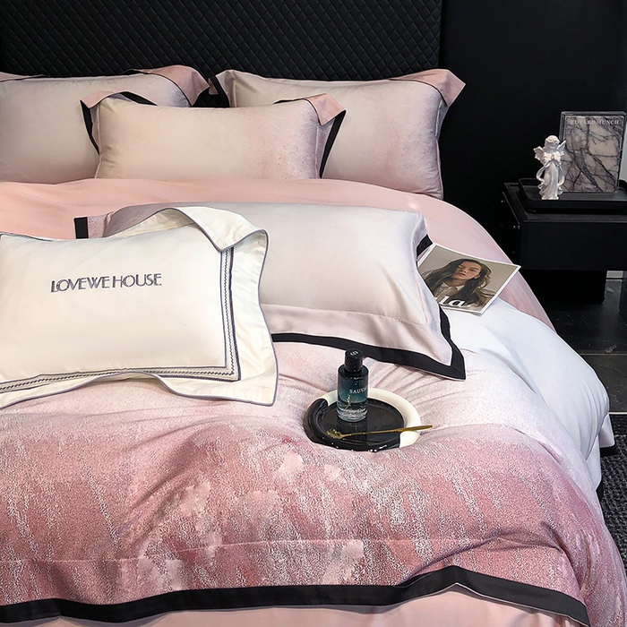 91家纺网 家纺一手货源 找家纺 若未家居 2025新款超细旦天丝棉数码印花套件-马尔代夫 马尔代夫 粉