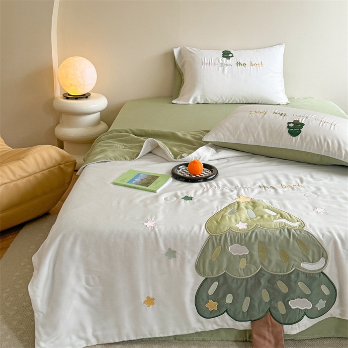 91家纺网 家纺一手货源 找家纺 （总）星野  2024新款50天丝夏被空调被幸运树系列