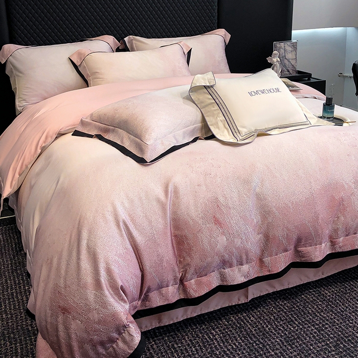 91家纺网 家纺一手货源 找家纺 若未家居 2025新款超细旦天丝棉数码印花套件-马尔代夫 马尔代夫 粉