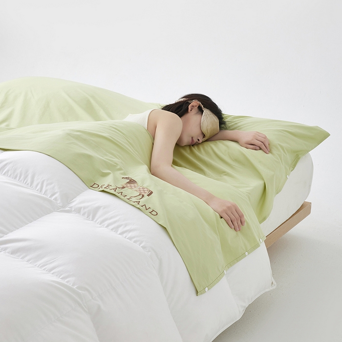 91家纺网 家纺一手货源 找家纺 千朵森 2024新款A类长绒棉刺绣睡袋 漾-莺茶绿