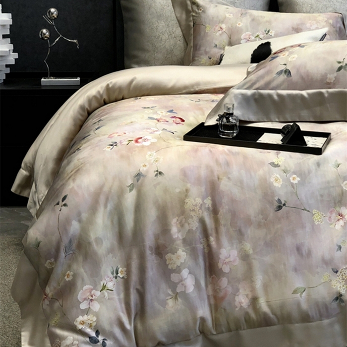 91家纺网 家纺一手货源 找家纺 涞澳 新款80支天丝棉四件套 花之韵-黄