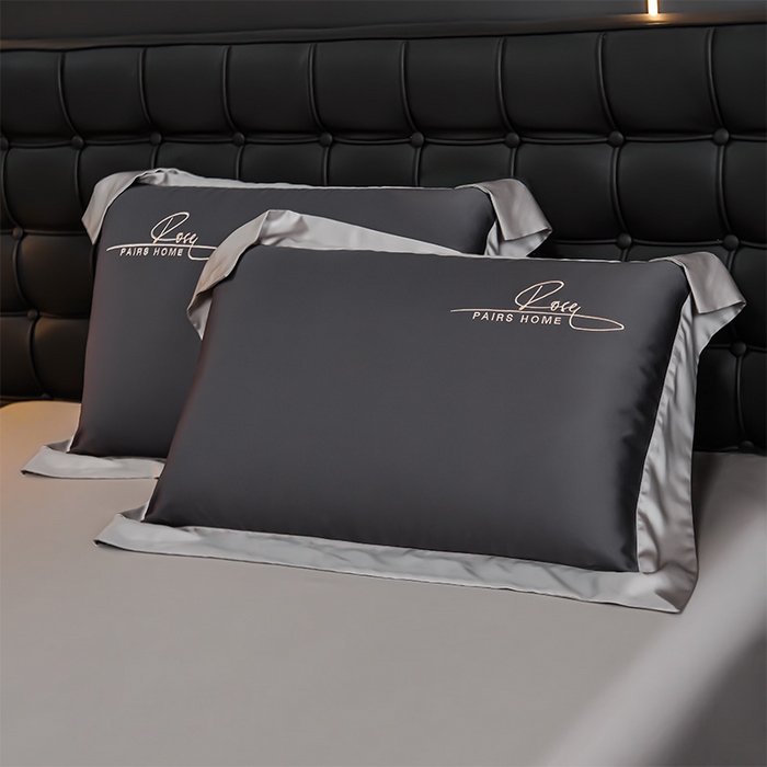 91家纺网 家纺一手货源 找家纺 瑞驰家纺2024新款60兰精天丝四件套-罗莎琳系列（风格二） 暮云灰