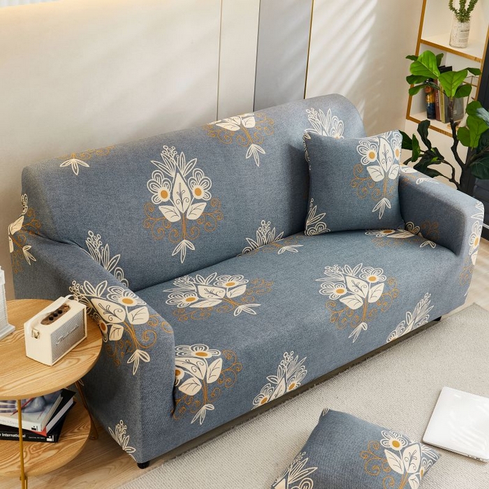 91家纺网 家纺一手货源 找家纺 沐沐2026新款四季印花沙发套  凤凰花灰色