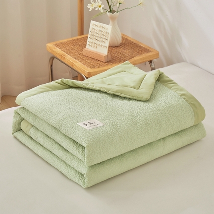 典冠（有质检）2024爆款7D云柔皱皱纱A类棉小泡良品大豆夏被 薄荷绿