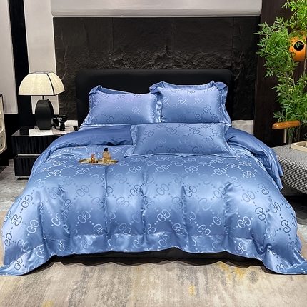 91家纺网 家纺一手货源 找家纺 经年 2025年水洗真丝提花单床单 洛克系列 洛克-宝蓝单床单