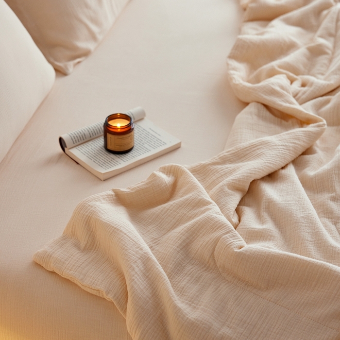 91家纺网 家纺一手货源 找家纺 安莱生活 2024新款绉纱夏被及夏被四件套 绉纱夏被-芝士