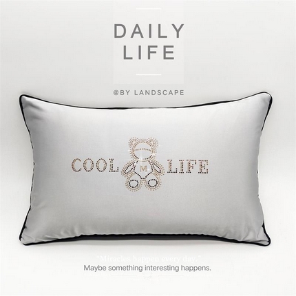 91家纺网 家纺一手货源 找家纺 （总）澜屿24款禅丝高精密小熊烫钻小抱枕头枕芯腰靠枕 