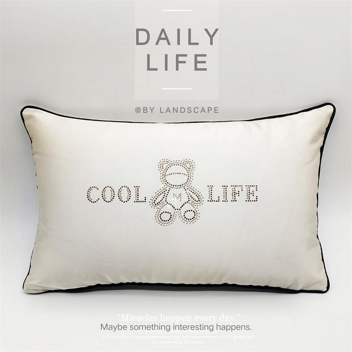 91家纺网 家纺一手货源 找家纺 （总）澜屿24款禅丝高精密小熊烫钻小抱枕头枕芯腰靠枕 