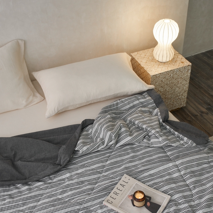 91家纺网 家纺一手货源 找家纺 安莱生活 2024新款水洗色织花漾夏被 花漾-深灰