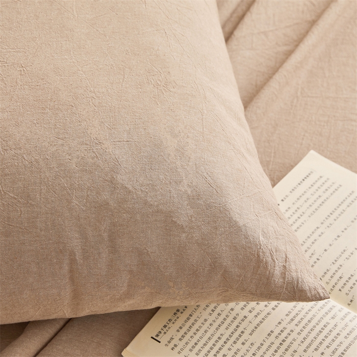 91家纺网 家纺一手货源 找家纺 雅萱家纺 2024新款A类色织全棉水洗棉单枕套 暖阳咖