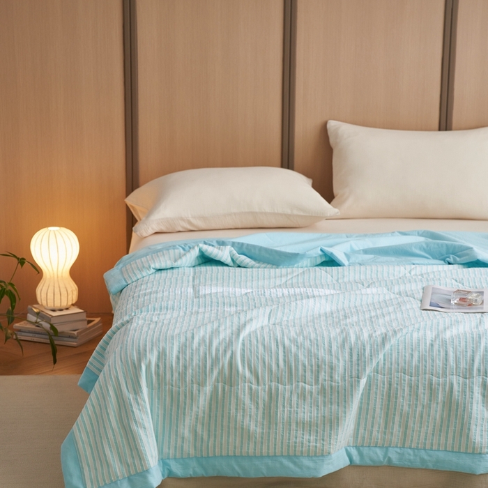 91家纺网 家纺一手货源 找家纺 （总）安莱生活 2024新款水洗色织锦瑟夏被