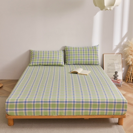 雅萱家纺 2024新款A类色织全棉水洗棉单床笠 床笠-山野间