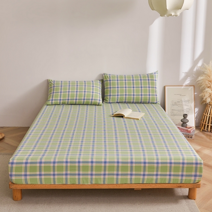 91家纺网 家纺一手货源 找家纺 雅萱家纺 2024新款A类色织全棉水洗棉单床笠 床笠-山野间