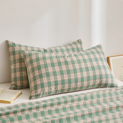 91家纺网 家纺一手货源 找家纺 （总）雅萱家纺 2024新款A类色织全棉水洗棉单枕套